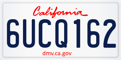 CA license plate 6UCQ162