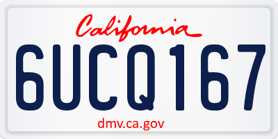 CA license plate 6UCQ167