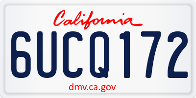 CA license plate 6UCQ172