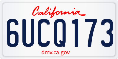 CA license plate 6UCQ173