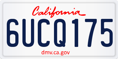 CA license plate 6UCQ175