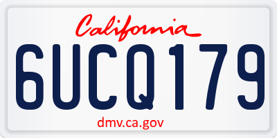 CA license plate 6UCQ179