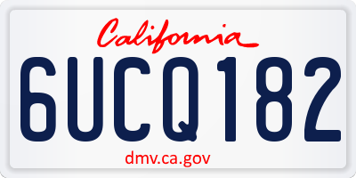 CA license plate 6UCQ182