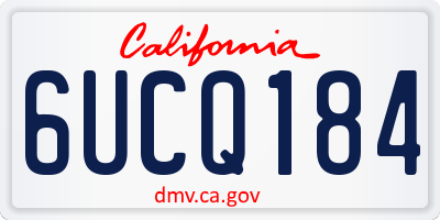 CA license plate 6UCQ184