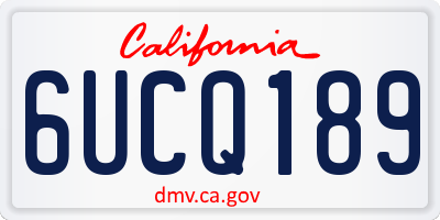 CA license plate 6UCQ189