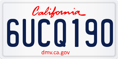 CA license plate 6UCQ190