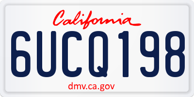 CA license plate 6UCQ198
