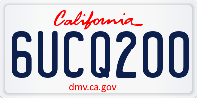 CA license plate 6UCQ200