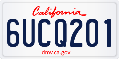 CA license plate 6UCQ201