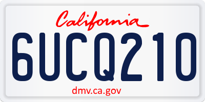 CA license plate 6UCQ210