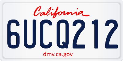 CA license plate 6UCQ212