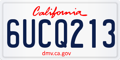 CA license plate 6UCQ213