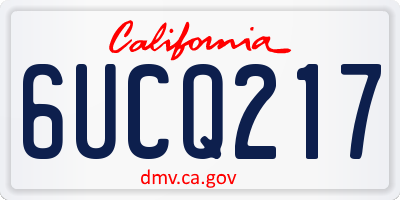CA license plate 6UCQ217