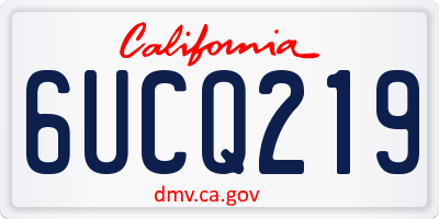 CA license plate 6UCQ219