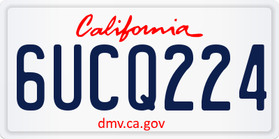 CA license plate 6UCQ224