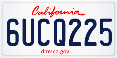 CA license plate 6UCQ225