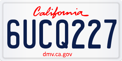 CA license plate 6UCQ227