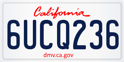 CA license plate 6UCQ236