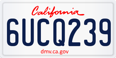 CA license plate 6UCQ239