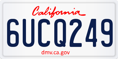 CA license plate 6UCQ249