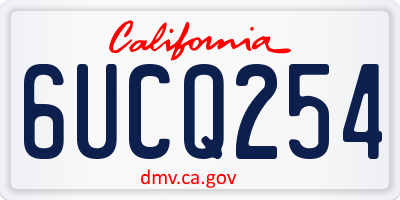 CA license plate 6UCQ254
