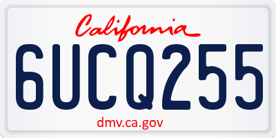 CA license plate 6UCQ255