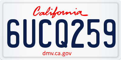 CA license plate 6UCQ259