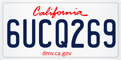 CA license plate 6UCQ269