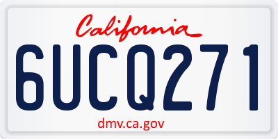 CA license plate 6UCQ271