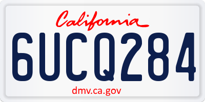 CA license plate 6UCQ284