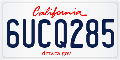 CA license plate 6UCQ285