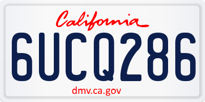 CA license plate 6UCQ286