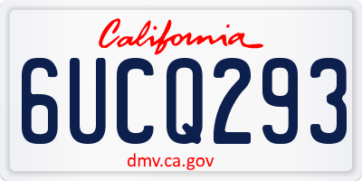 CA license plate 6UCQ293