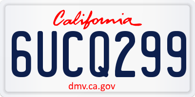 CA license plate 6UCQ299