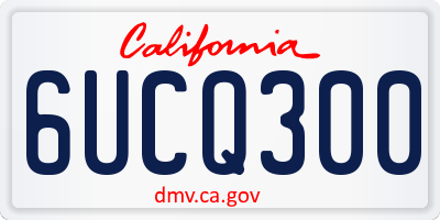 CA license plate 6UCQ300