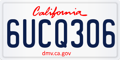 CA license plate 6UCQ306