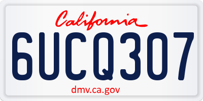 CA license plate 6UCQ307