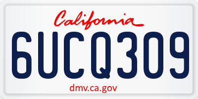 CA license plate 6UCQ309