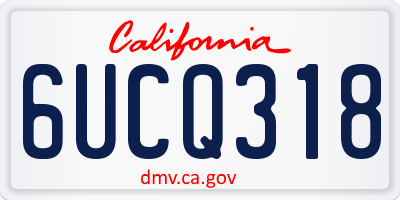 CA license plate 6UCQ318