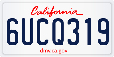 CA license plate 6UCQ319