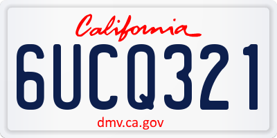 CA license plate 6UCQ321