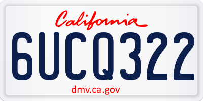 CA license plate 6UCQ322
