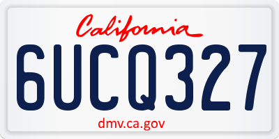 CA license plate 6UCQ327