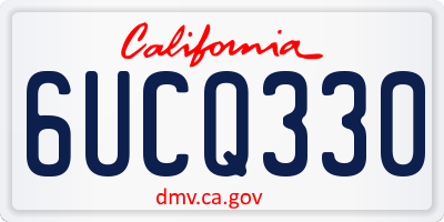 CA license plate 6UCQ330