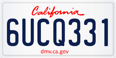 CA license plate 6UCQ331
