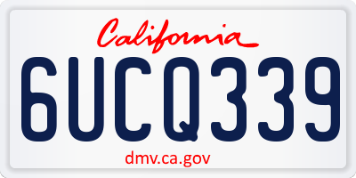 CA license plate 6UCQ339