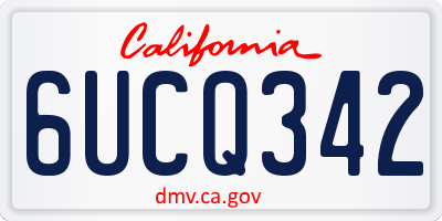 CA license plate 6UCQ342