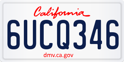 CA license plate 6UCQ346