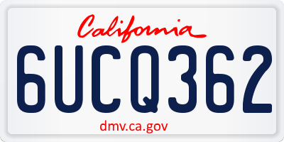 CA license plate 6UCQ362