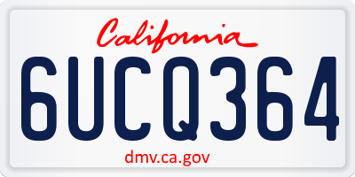 CA license plate 6UCQ364
